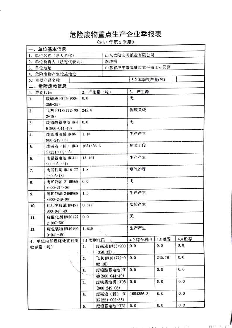 2025年白金体育宏河纸业危险废物第二季度报表_Page1.jpg